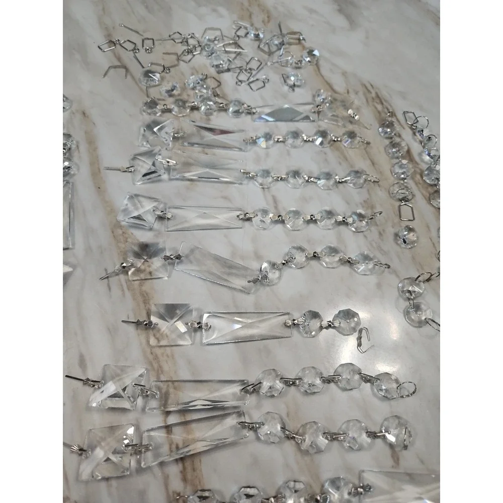 Vintage Octagon Glass Chandelier Prisms 1/2